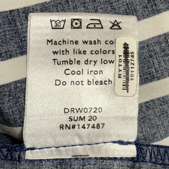 Draper James Loretta Navy and White Striped Cotton Dress - Picture 11 of 12